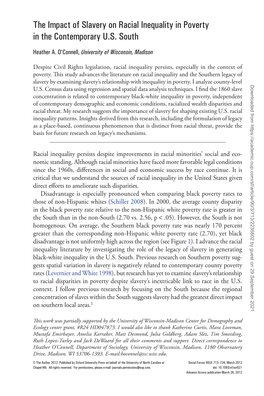 The Impact of Slavery on Racial Inequality in Poverty in the Contemporary U.S. South