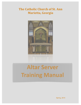 Altar Server Training Manual Spring 2015