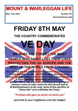 Friday 8Th May the Country Commemorates