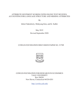 Attribute Sentiment Scoring with Online Text Reviews: Accounting for Language Structure and Missing Attributes