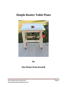 Simple Router Table Plans