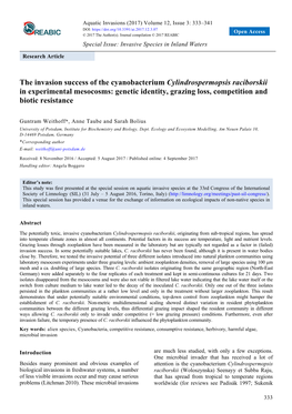 The Invasion Success of the Cyanobacterium