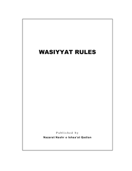 Wassiyat Rules