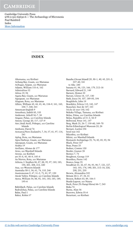 The Archaeology of Micronesia Paul Rainbird Index More Information