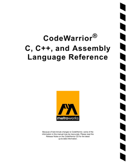 Codewarrior C, C++, and Assembly Language Reference