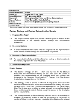 Estates Strategy and Estates Rationalisation Update