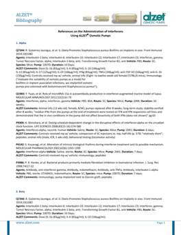 Interferons Using ALZET Osmotic Pumps