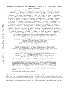 Arxiv:2005.14184V2 [Hep-Ex] 11 Jun 2020 Pseudoscalar and Vector Particles in the Mass Region from 60 Kev/C to 1 Mev/C