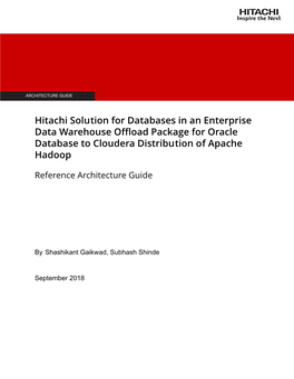 Hitachi Solution for Databases in an Enterprise Data Warehouse Offload Package for Oracle Database to Cloudera Distribution of Apache Hadoop