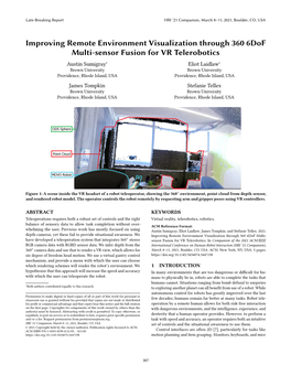 Improving Remote Environment Visualization Through 360 6Dof