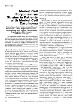 Merkel Cell Polyomavirus Strains in Patients with Merkel Cell Carcinoma