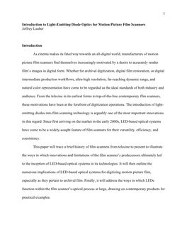 1 Introduction to Light-Emitting Diode Optics for Motion Picture Film