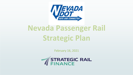 Nevada Passenger Rail Strategic Plan