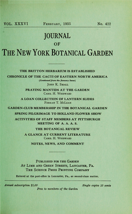 Journal the New York Botanical Garden