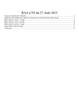 RAA N°93 Du 27 Août 2015