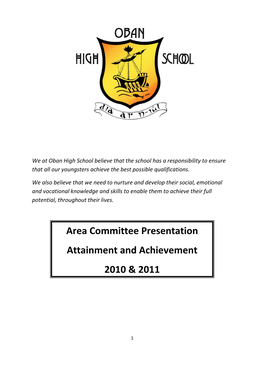 Area Committee Presentation Attainment and Achievement 2010