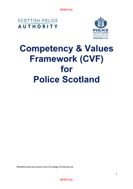 Competency & Values Framework (CVF) for Police Scotland