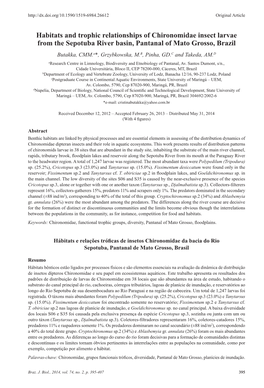 Habitats and Trophic Relationships of Chironomidae Insect Larvae From