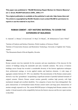Roman Cement – Key Historic Material to Cover the Exteriors of Buildings