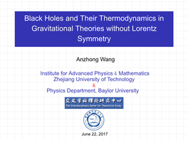 Black Holes and Their Thermodynamics in Gravitational Theories Without Lorentz Symmetry