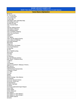 Compatible Games List