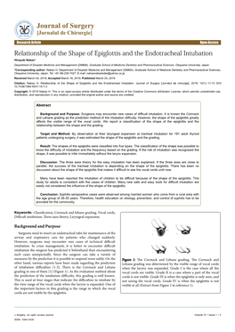 Relationship of the Shape of Epiglottis and the Endotracheal Intubation
