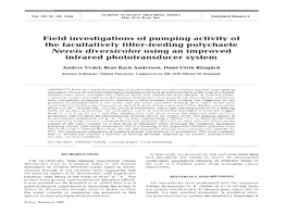 Nereis Diversicolor Using an Improved Infrared Phototransducer System