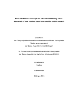 Trade-Offs Between Seascape and Offshore Wind Farming Values: an Analysis of Local Opinions Based on a Cognitive Belief Framework