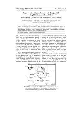 Range Extension of Lyciasalamandra Atifi (Başoğlu, 1967) (Amphibia: Urodela: Salamandridae)