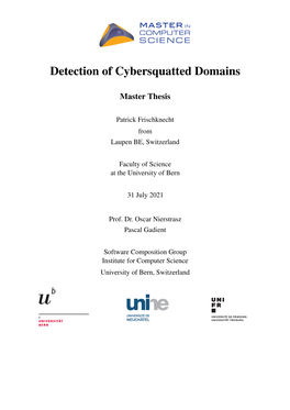 Detection of Cybersquatted Domains
