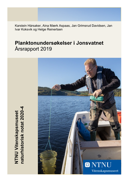 Planktonundersøkelser I Jonsvatnet Årsrapport 2019