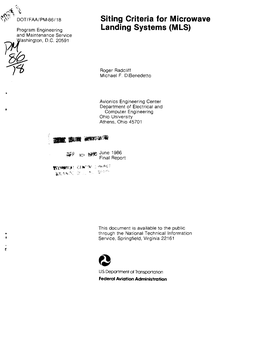 Siting Criteria for Microwave Landing Systems (MLS) 6