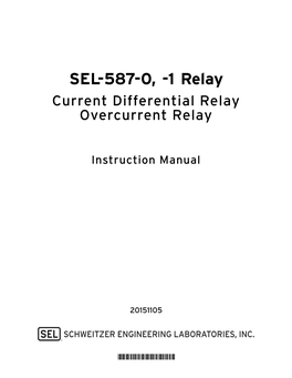 SEL-587 Instruction Manual Is Not Available