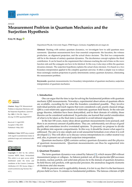 Measurement Problem in Quantum Mechanics and the Surjection Hypothesis