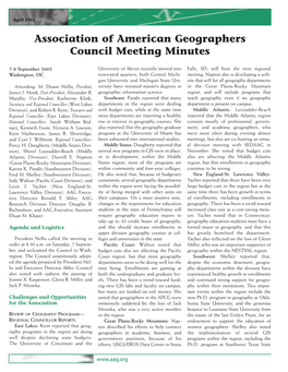 Council Meeting Minutes Since 2003