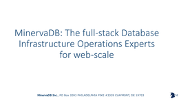 The Full-Stack Database Infrastructure Operations Experts for Web-Scale