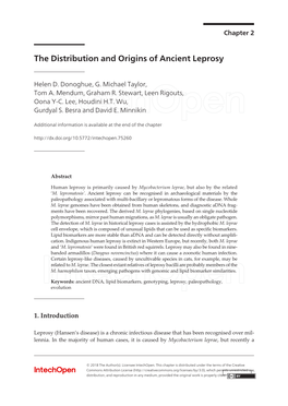 The Distribution and Origins of Ancient Leprosy