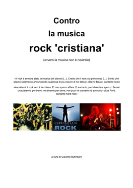 Contro La Musica Rock Cristiana