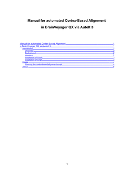 Manual for Cortex-Based Alignment in Brainvoyager Via Autoit