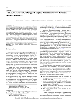 VHDL Vs. Systemc: Design of Highly Parameterizable Artificial Neural