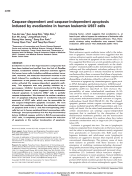 Caspase-Dependent and Caspase-Independent Apoptosis Induced by Evodiamine in Human Leukemic U937 Cells