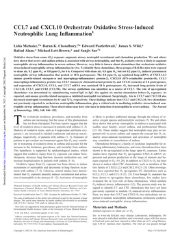 Inflammation Stress-Induced Neutrophilic Lung CCL7 And