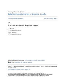 Edwardsiella Infections of Fishes