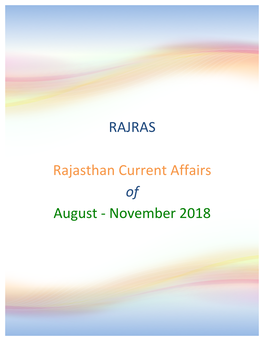 RAJRAS Rajasthan Current Affairs of August