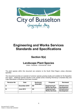 Landscape Plant Species Urban - Industrial – Commercial - Rural