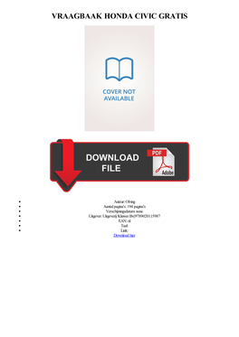 Vraagbaak Honda Civic Gratis Epub, Ebook