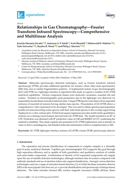 Relationships in Gas Chromatography—Fourier Transform Infrared Spectroscopy—Comprehensive and Multilinear Analysis