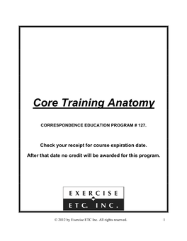 Core Training Anatomy