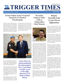 TRIGGER TIMES 3 November, 2014 Issue No. XXXI