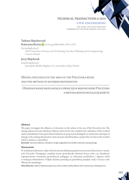 Mining Influence in the Area of the Pszczynka River and the Method Of